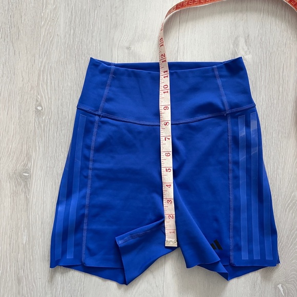 ADIDAS WOMENS BLUE BIKER SHORTS HIGH RISE WOMENS SMALL - Picture 3 of 8